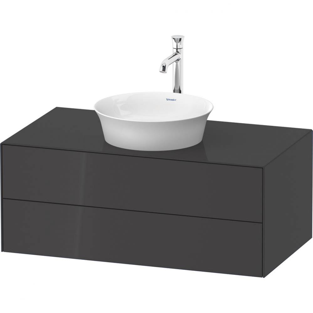 White Tulip Wall-Mounted Vanity Unit Graphite High Gloss