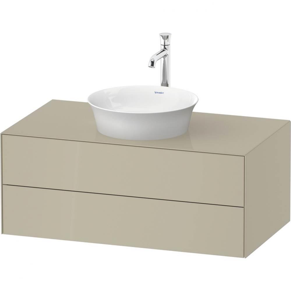 White Tulip Wall-Mounted Vanity Unit Taupe High Gloss