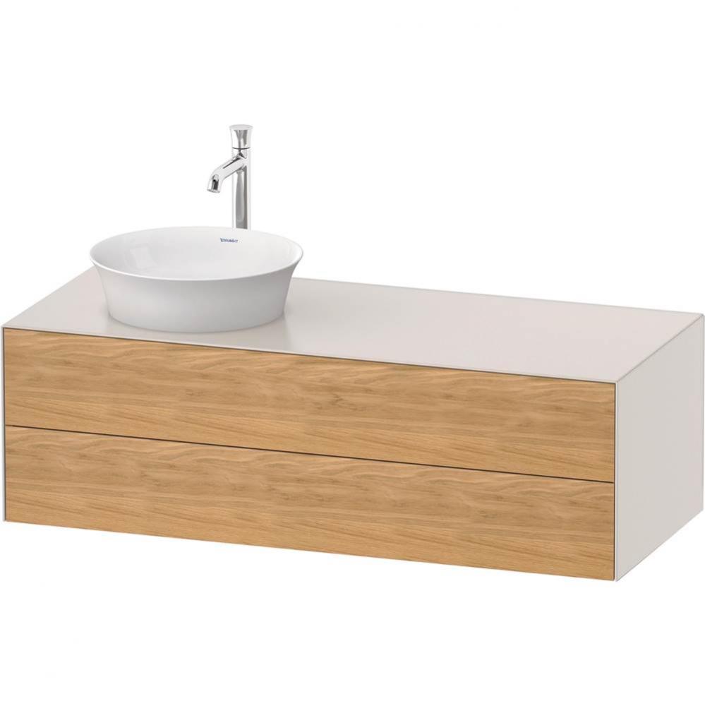 White Tulip Wall-Mounted Vanity Unit Natural Oak