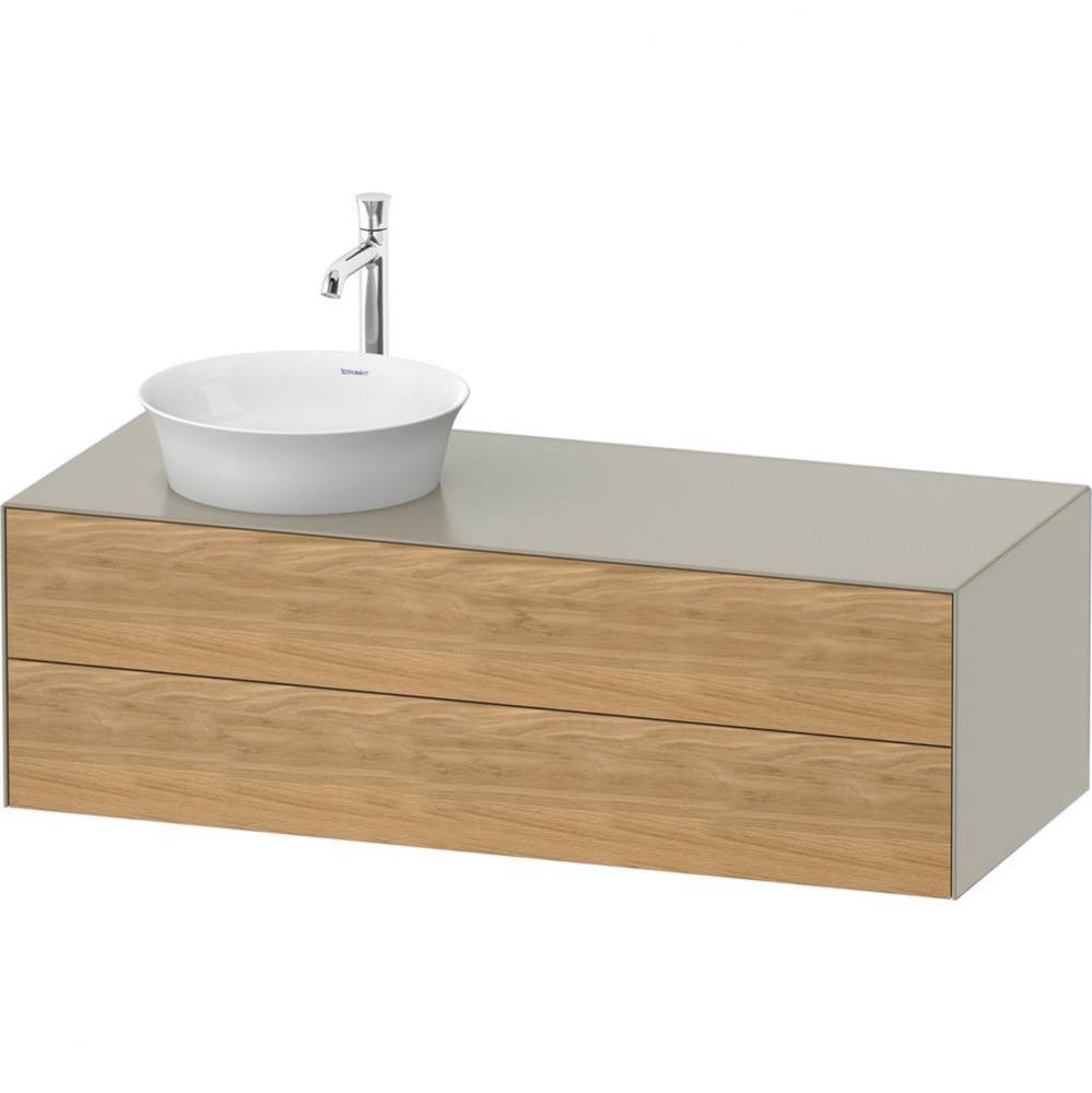 White Tulip Wall-Mounted Vanity Unit Natural Oak