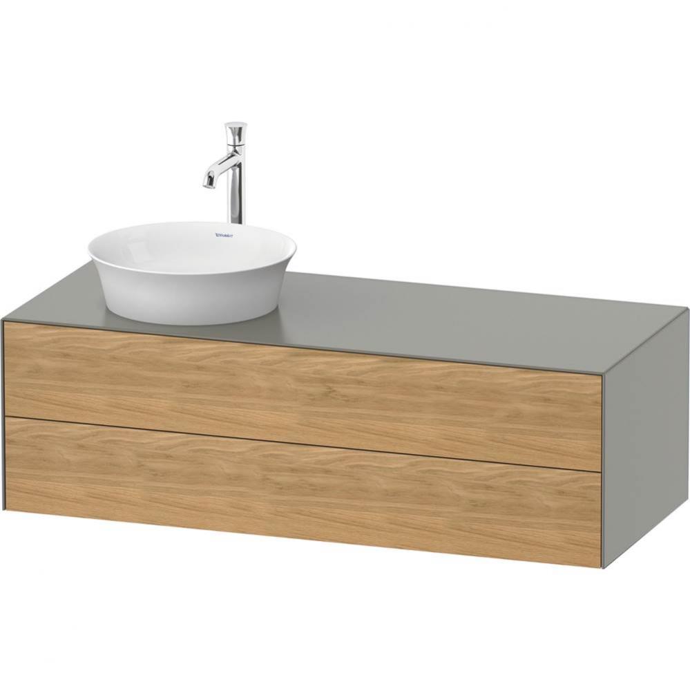 White Tulip Wall-Mounted Vanity Unit Natural Oak