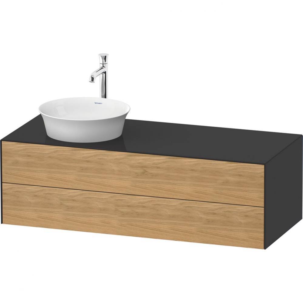 White Tulip Wall-Mounted Vanity Unit Natural Oak