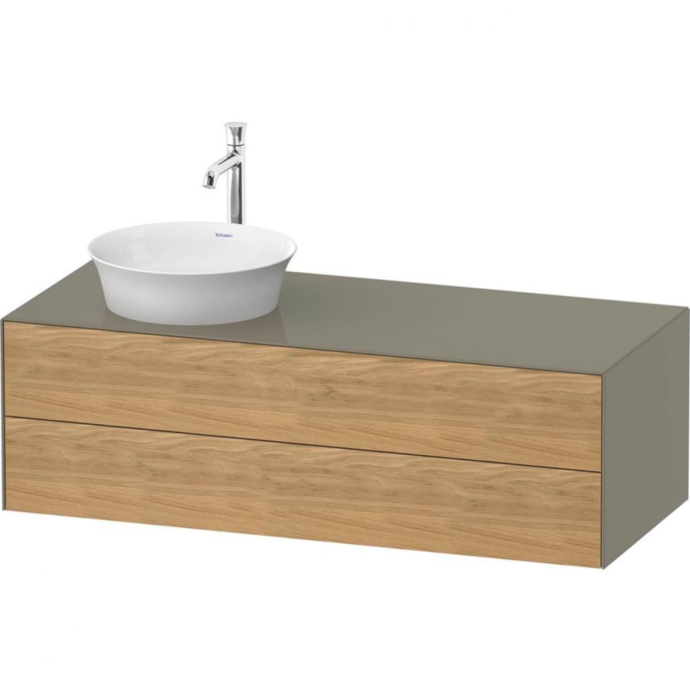 White Tulip Wall-Mounted Vanity Unit Natural Oak