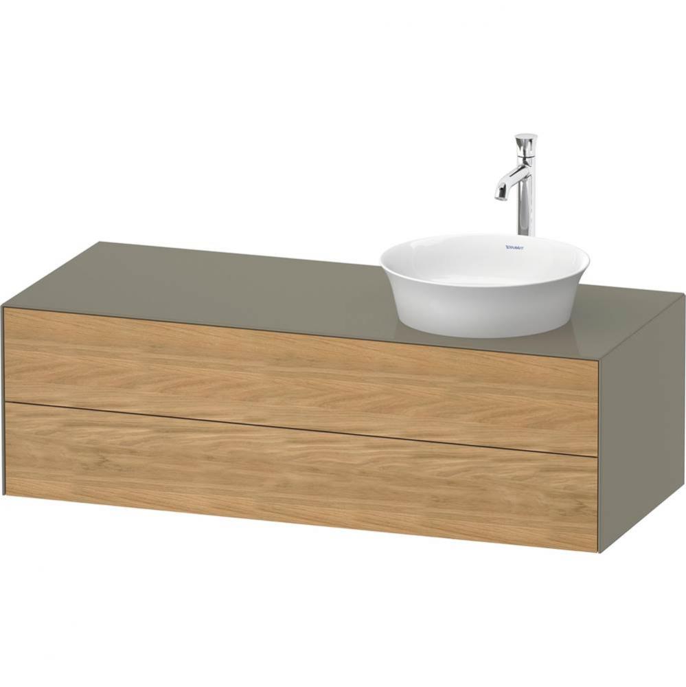 White Tulip Wall-Mounted Vanity Unit Natural Oak