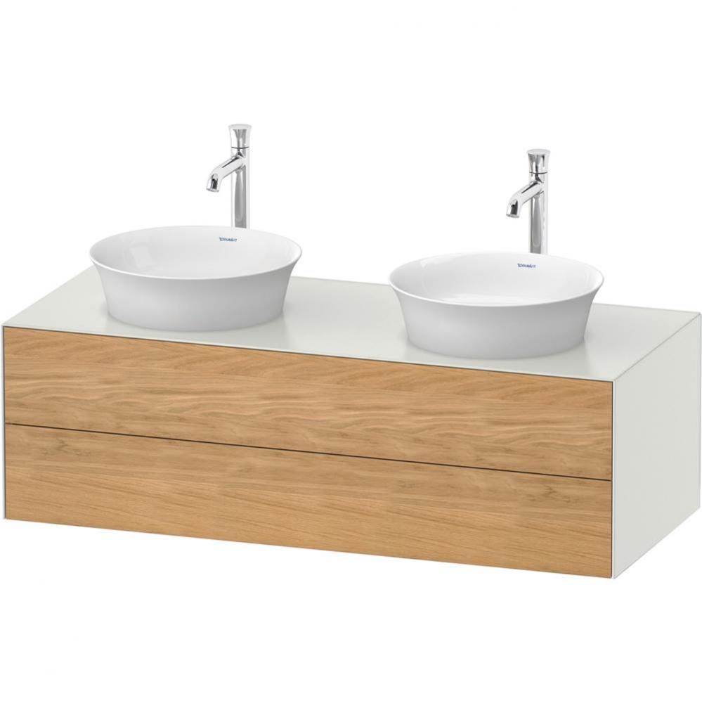 White Tulip Wall-Mounted Vanity Unit Natural Oak