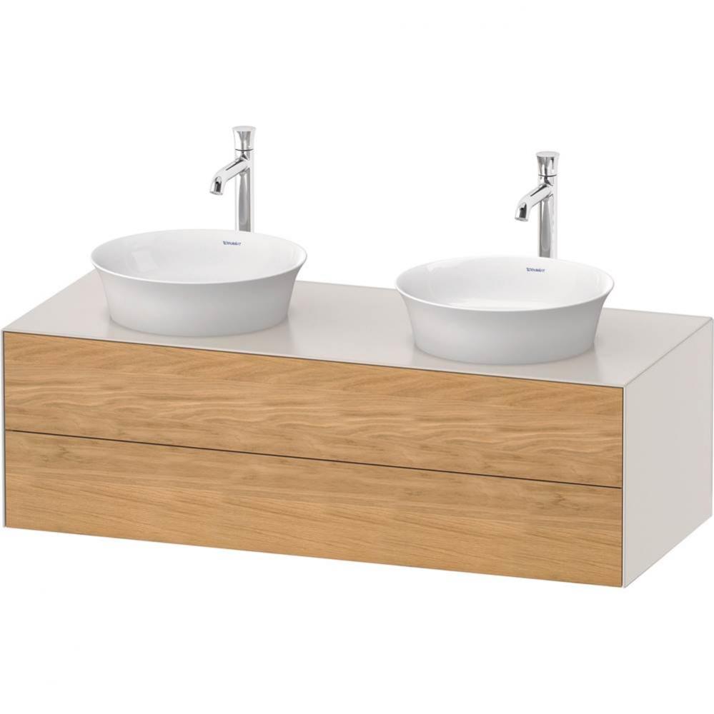 White Tulip Wall-Mounted Vanity Unit Natural Oak