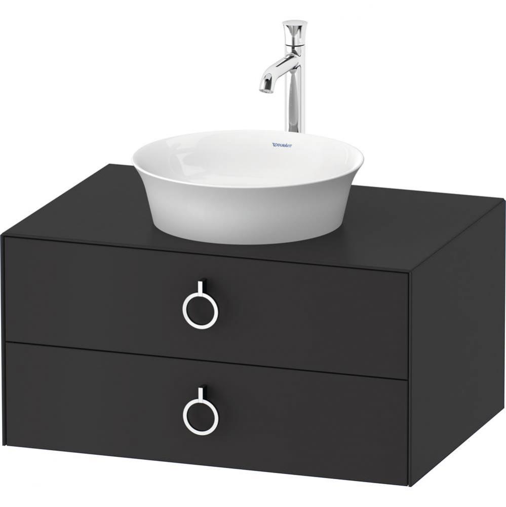 White Tulip Wall-Mounted Vanity Unit Graphite Satin Matte