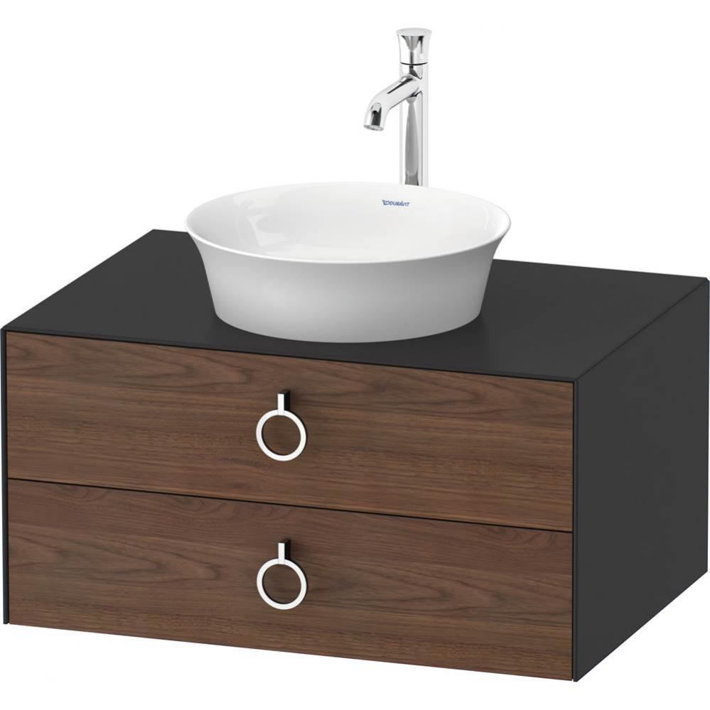 White Tulip Wall-Mounted Vanity Unit American Walnut Solid/Graphite Satin Matte