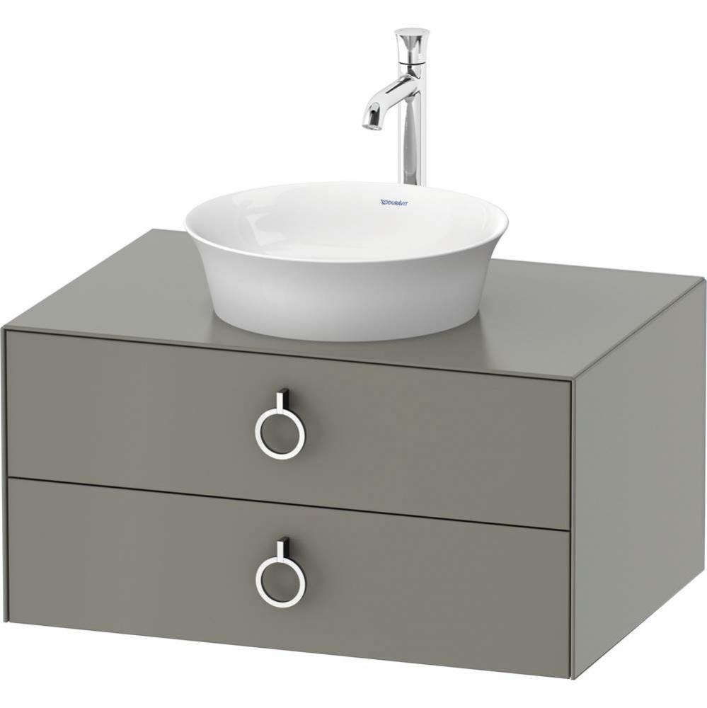 White Tulip Wall-Mounted Vanity Unit Stone Gray Satin Matte