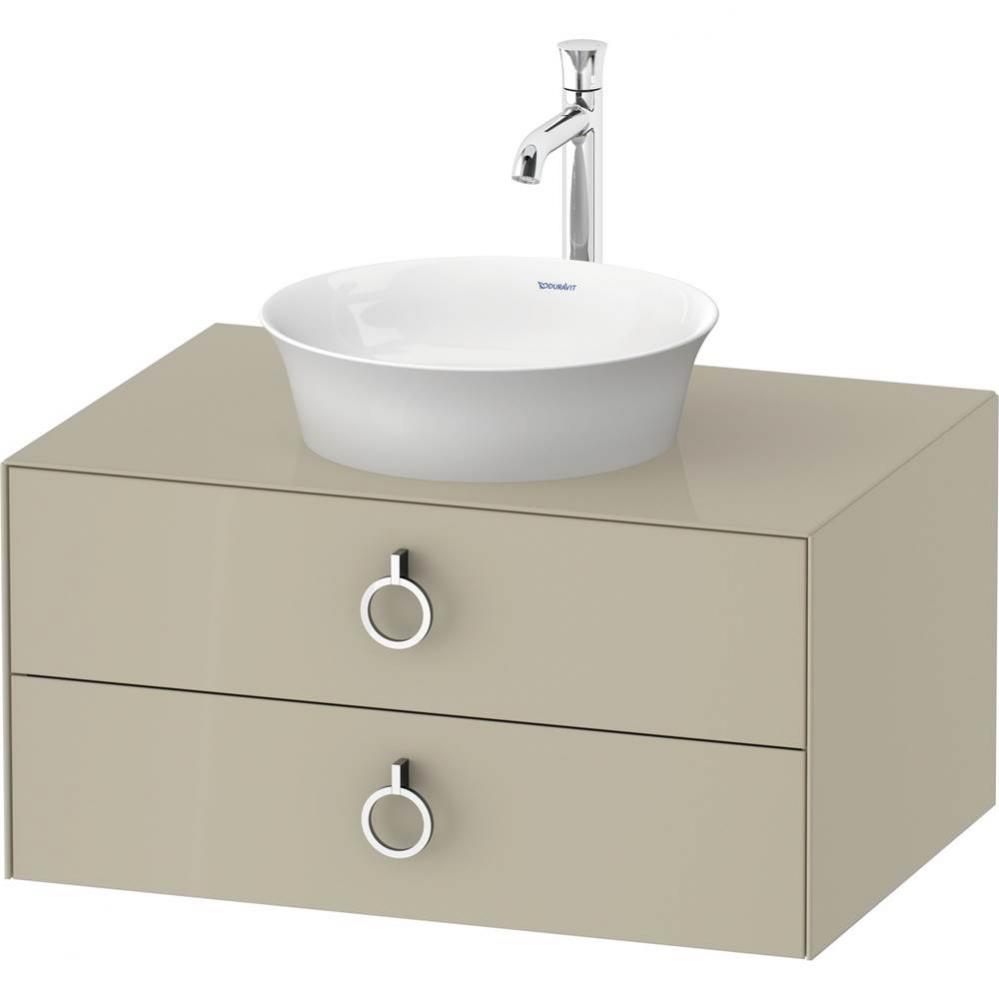 White Tulip Wall-Mounted Vanity Unit Taupe High Gloss