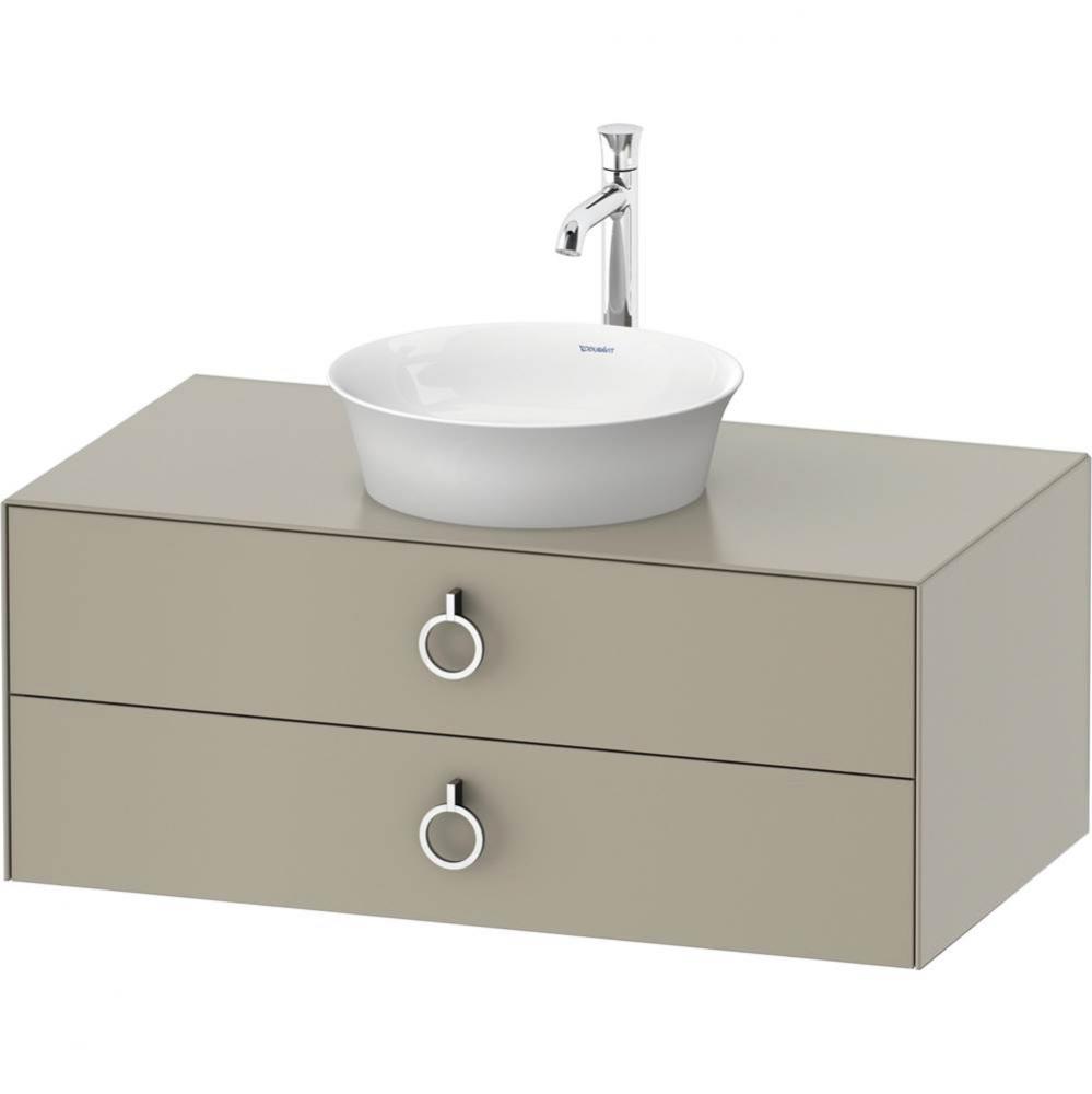 White Tulip Wall-Mounted Vanity Unit Taupe Satin Matte