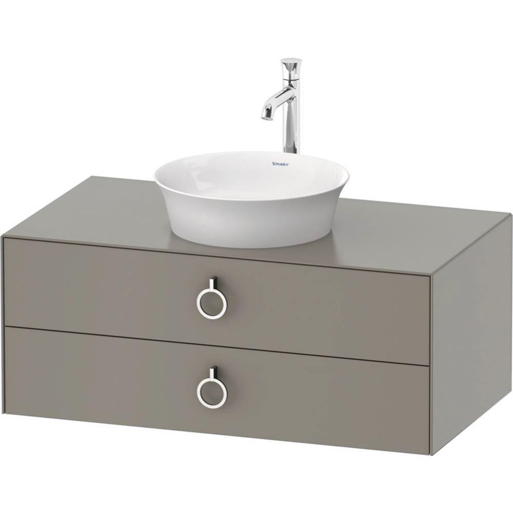 White Tulip Wall-Mounted Vanity Unit Stone Gray Satin Matte