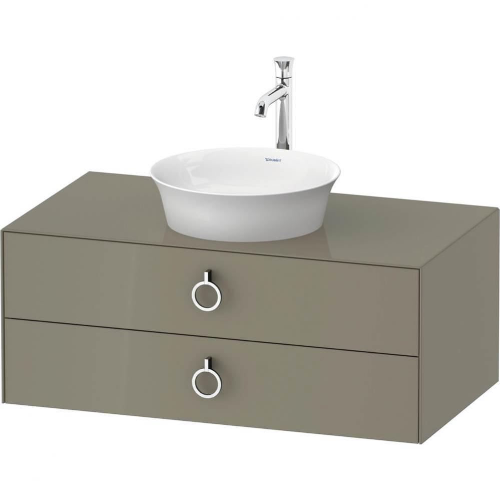 White Tulip Wall-Mounted Vanity Unit Stone Gray High Gloss