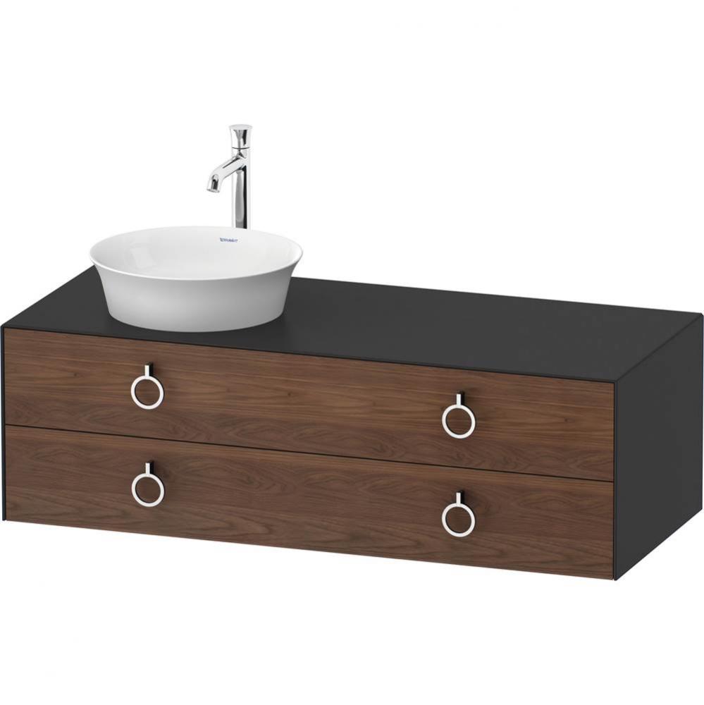 White Tulip Wall-Mounted Vanity Unit American Walnut