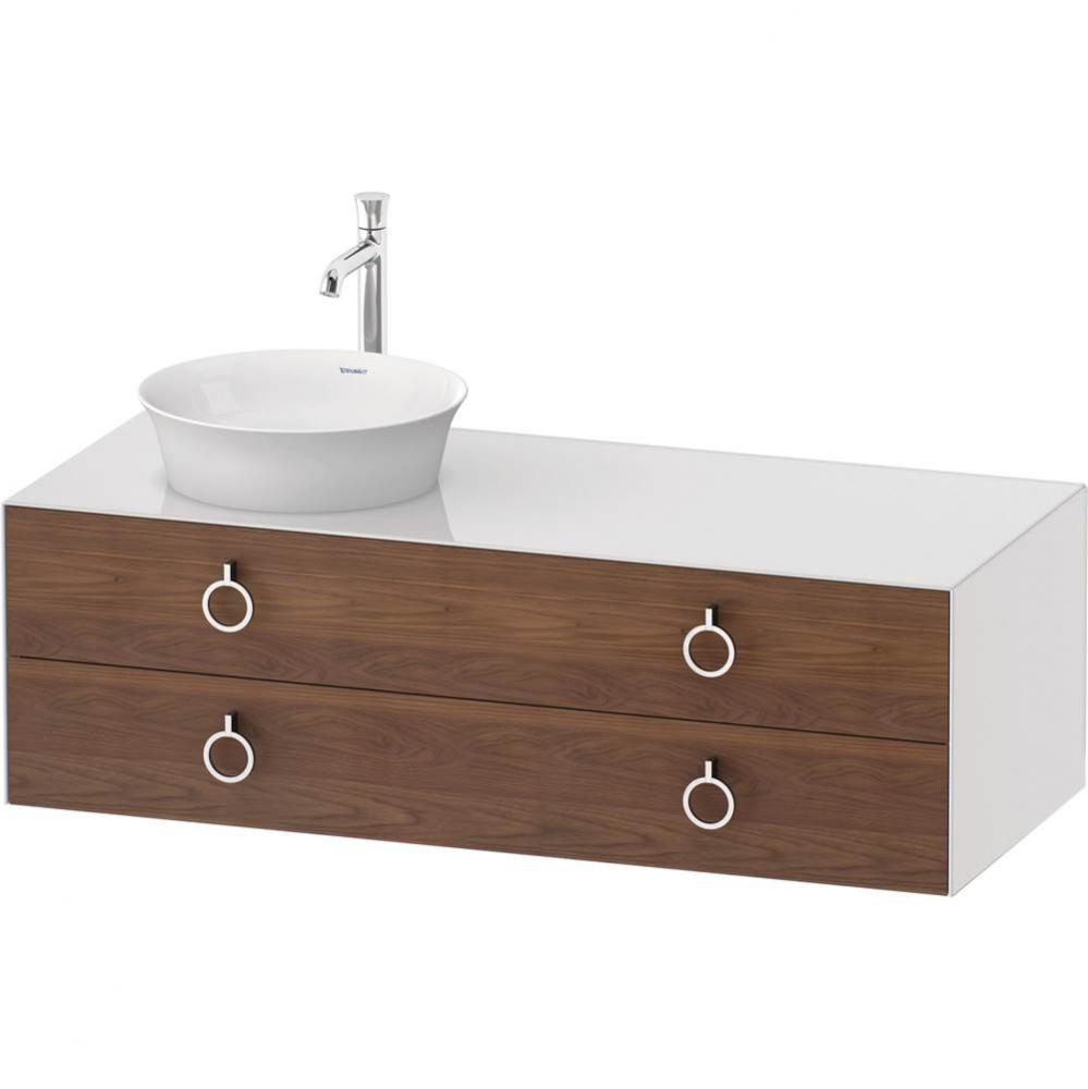 White Tulip Wall-Mounted Vanity Unit American Walnut