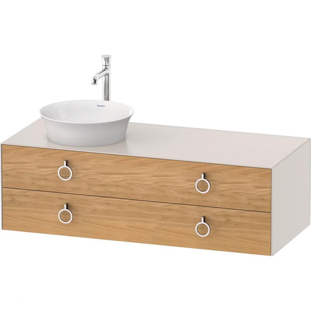 White Tulip Wall-Mounted Vanity Unit Natural Oak