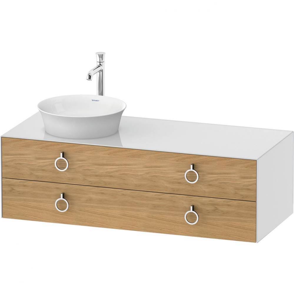 White Tulip Wall-Mounted Vanity Unit Natural Oak