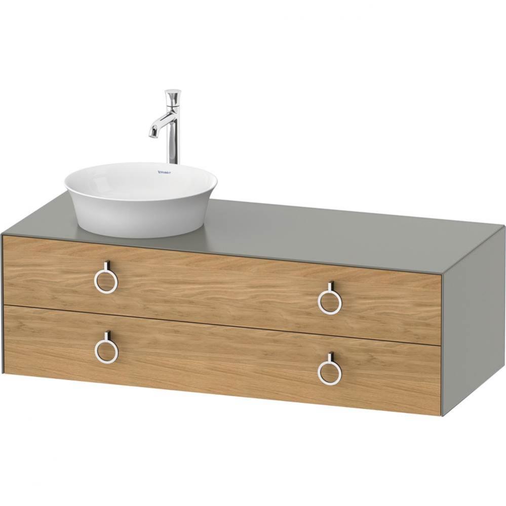 White Tulip Wall-Mounted Vanity Unit Natural Oak