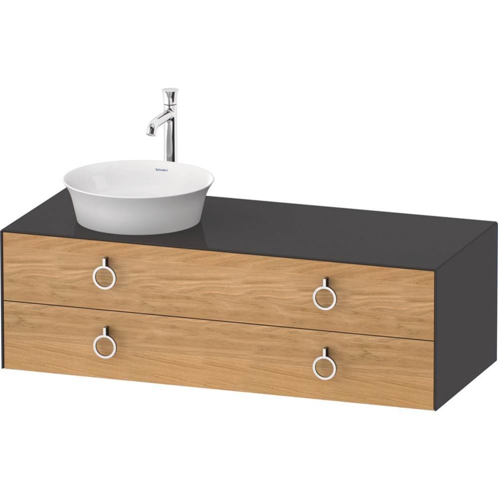 White Tulip Wall-Mounted Vanity Unit Natural Oak