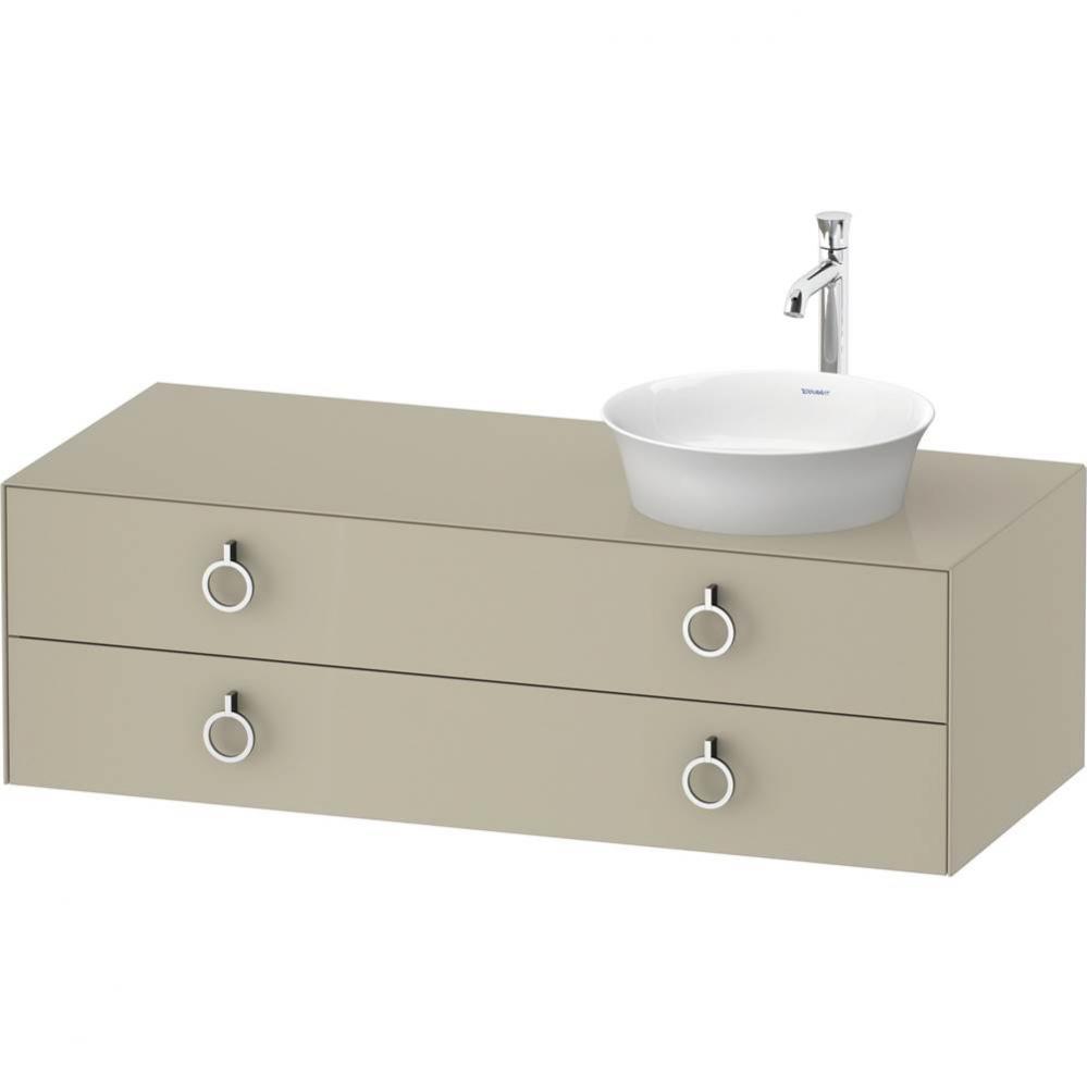 White Tulip Wall-Mounted Vanity Unit Taupe