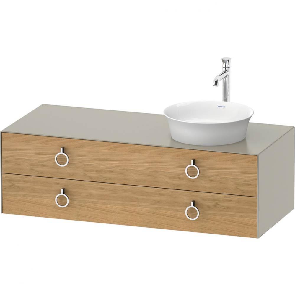 White Tulip Wall-Mounted Vanity Unit Natural Oak