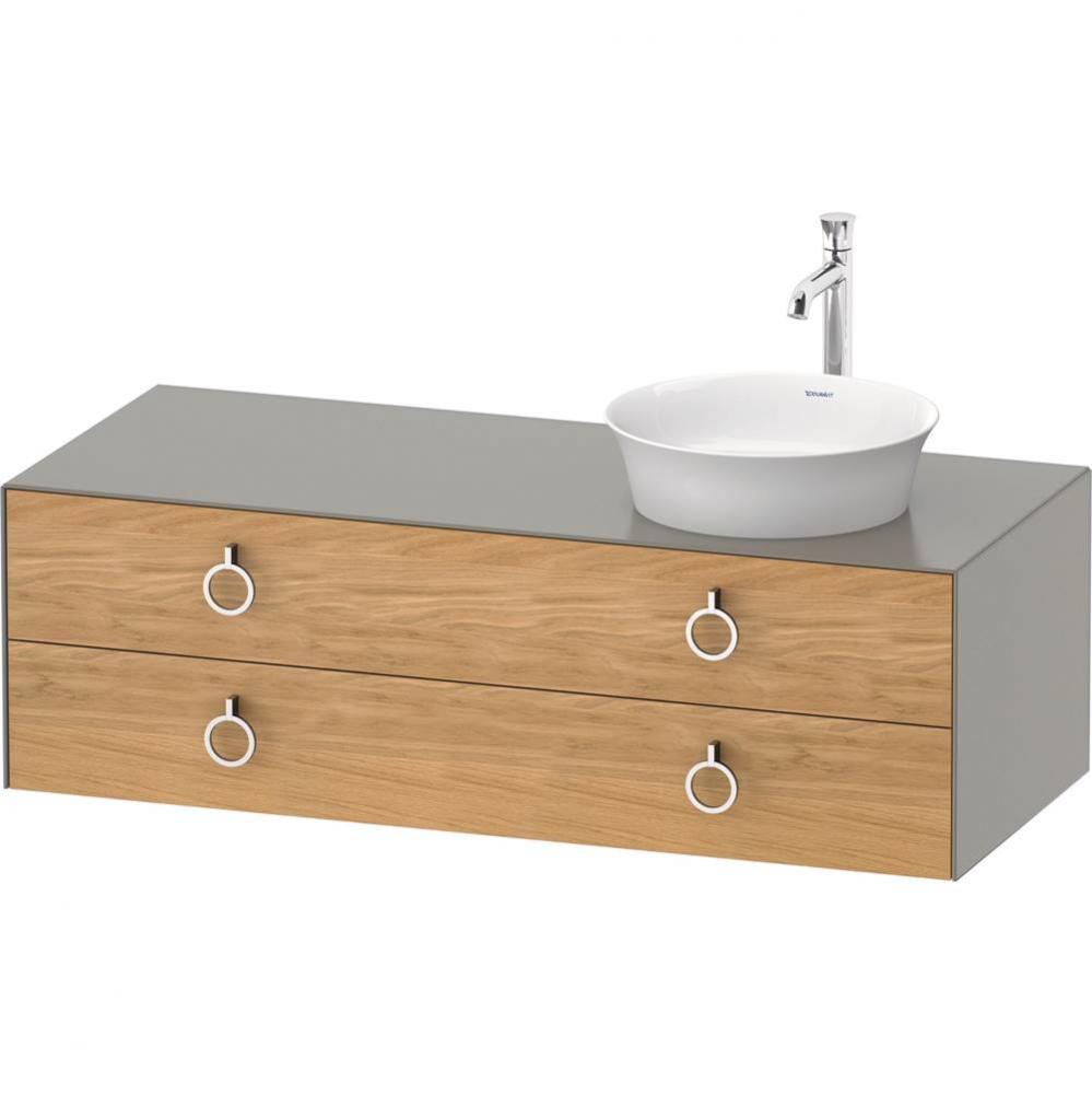 White Tulip Wall-Mounted Vanity Unit Natural Oak