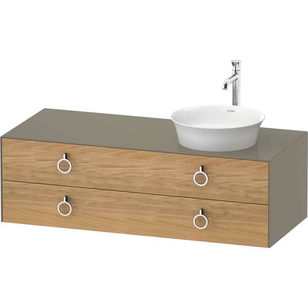 White Tulip Wall-Mounted Vanity Unit Natural Oak