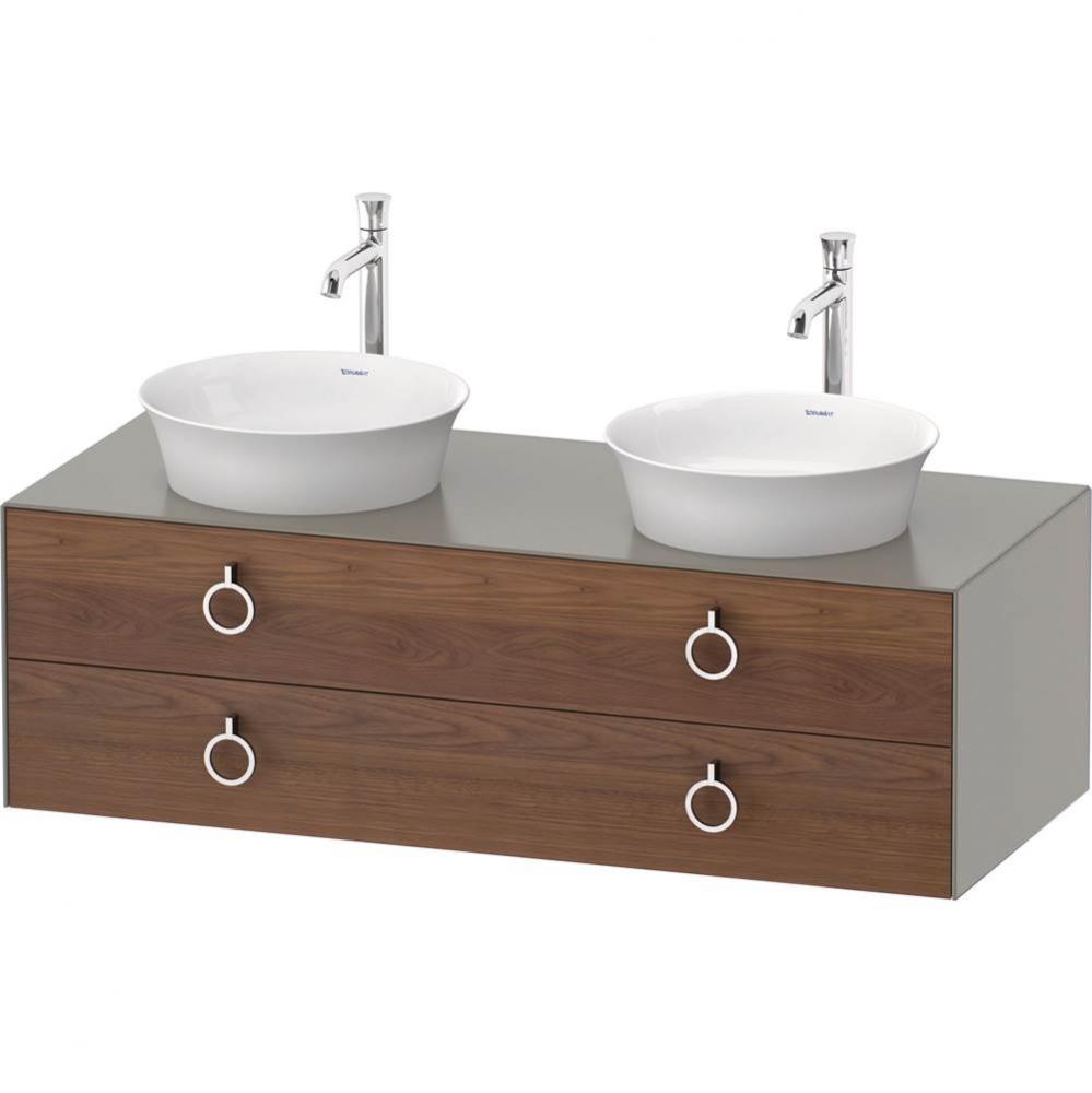 White Tulip Wall-Mounted Vanity Unit American Walnut