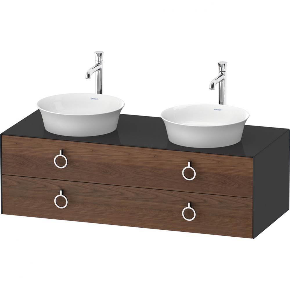 White Tulip Wall-Mounted Vanity Unit American Walnut