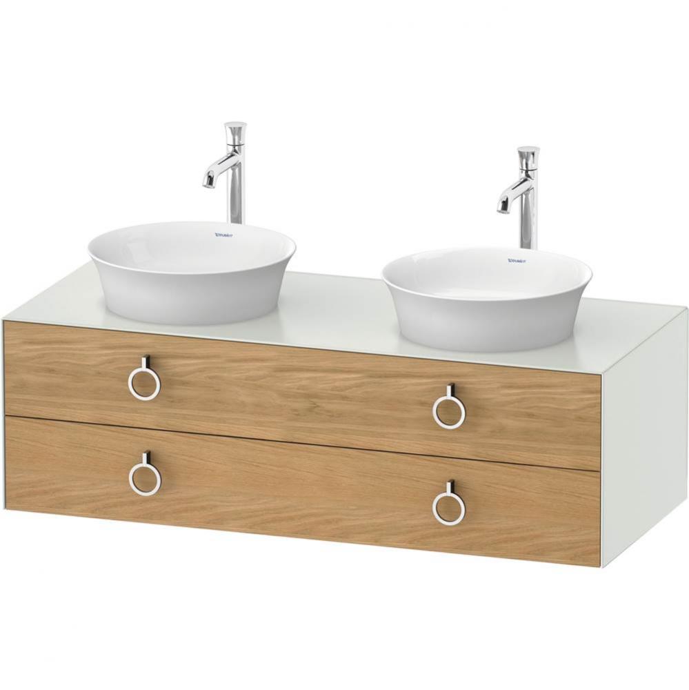 White Tulip Wall-Mounted Vanity Unit Natural Oak