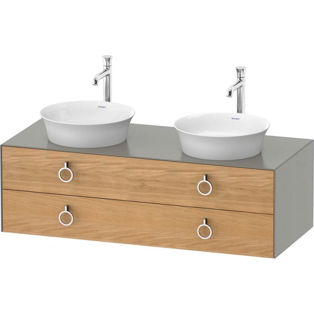 White Tulip Wall-Mounted Vanity Unit Natural Oak