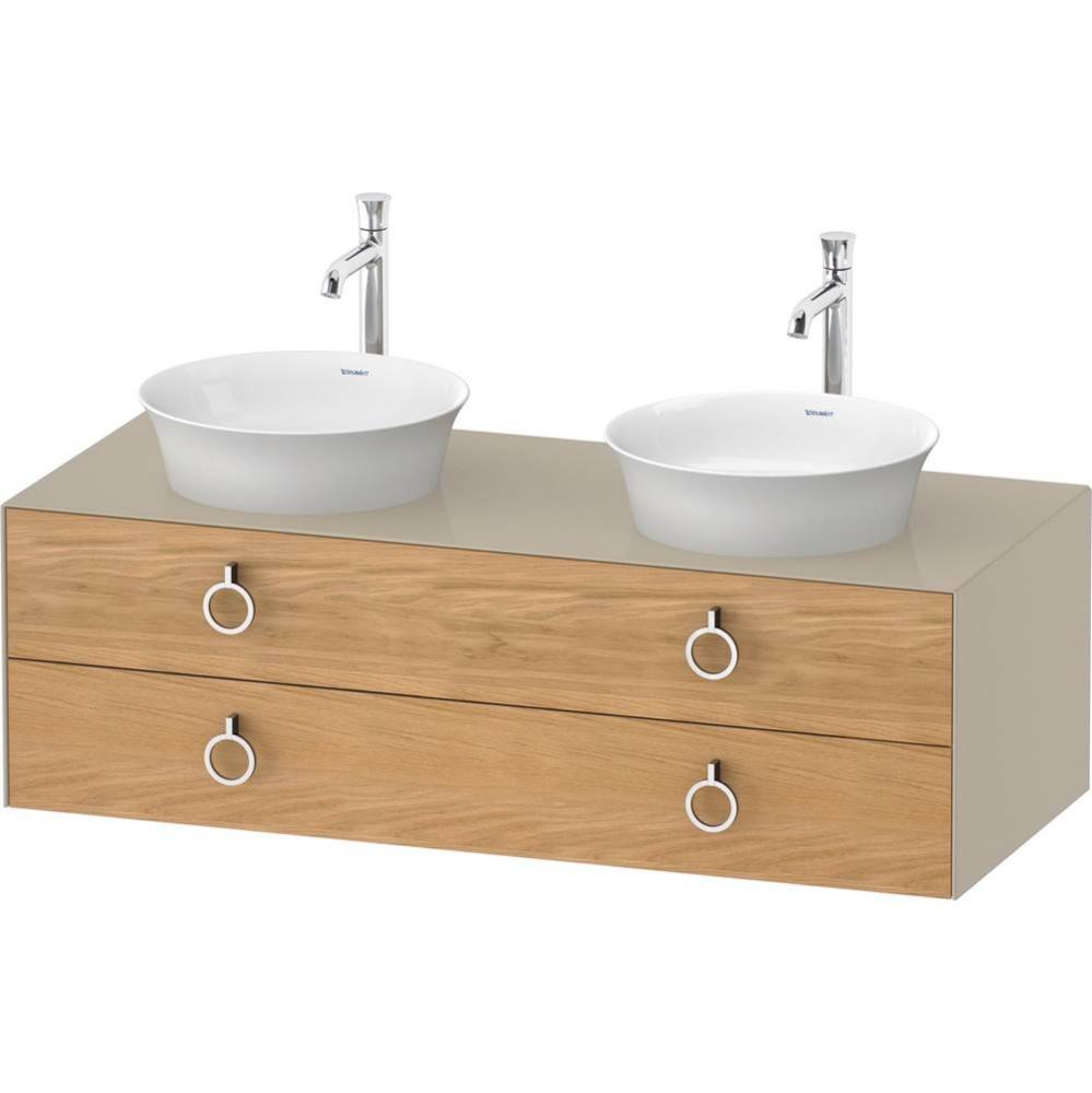 White Tulip Wall-Mounted Vanity Unit Natural Oak