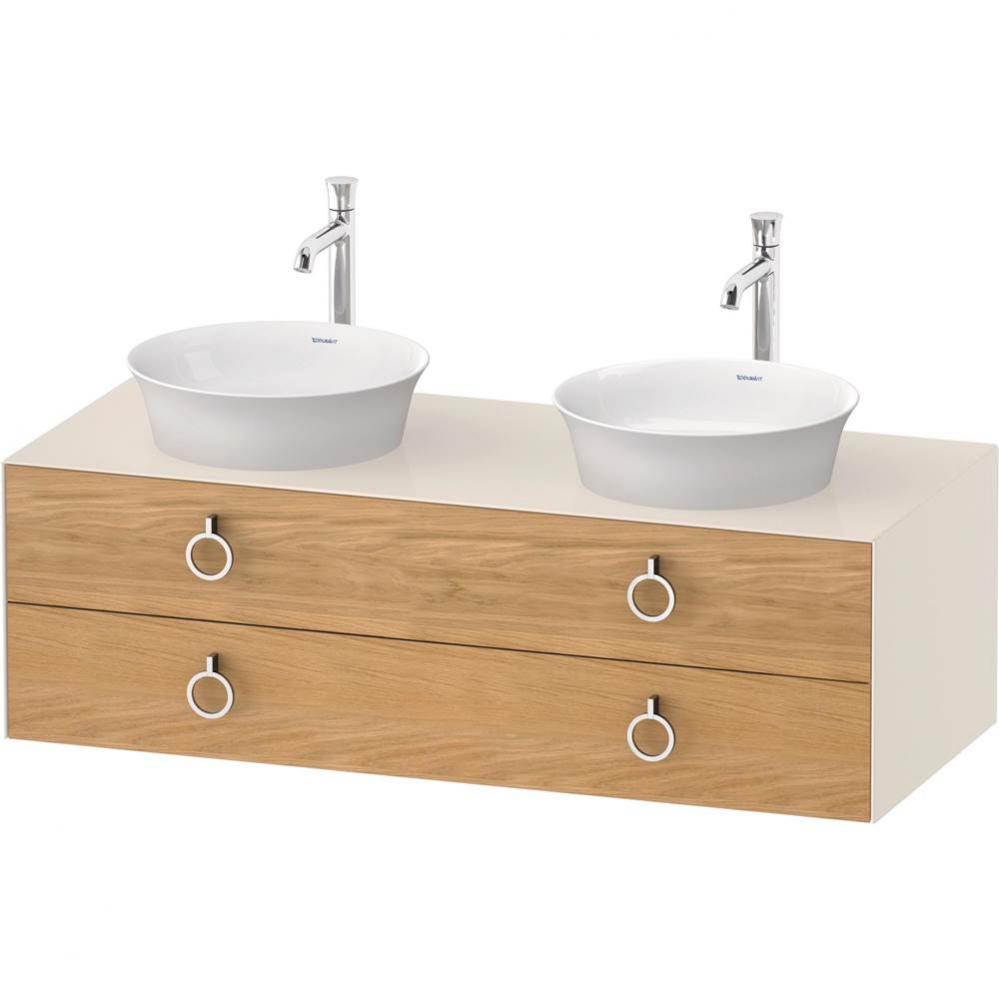 White Tulip Wall-Mounted Vanity Unit Natural Oak