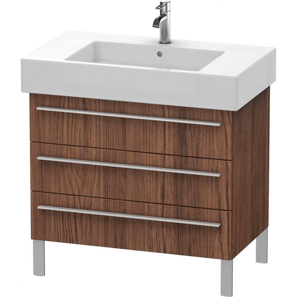 Duravit X-Large Three Drawer Floorstanding Vanity Unit Walnut Dark