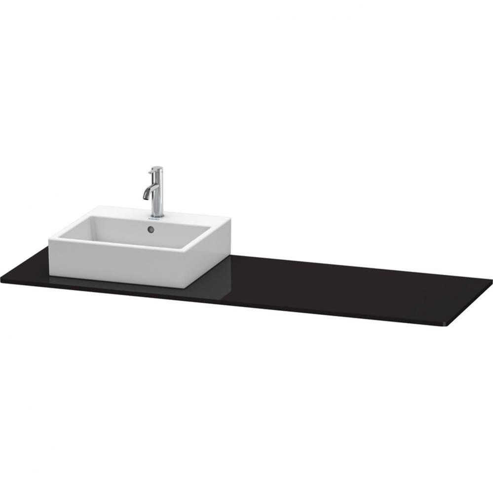 Duravit XSquare Console with One Sink Cut-Out Black