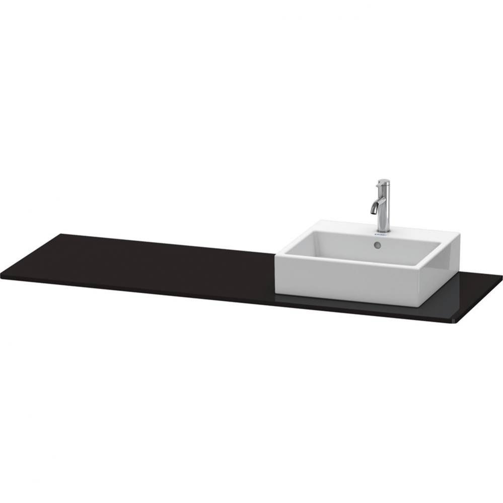 Duravit XSquare Console with One Sink Cut-Out Black