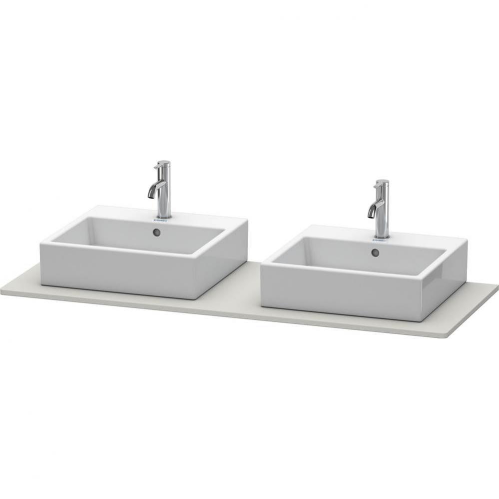 Duravit XSquare Console with Two Sink Cut-Outs Concrete Gray