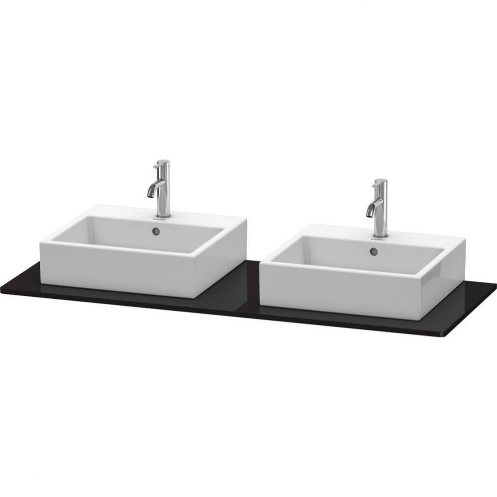 Duravit XSquare Console with Two Sink Cut-Outs Black