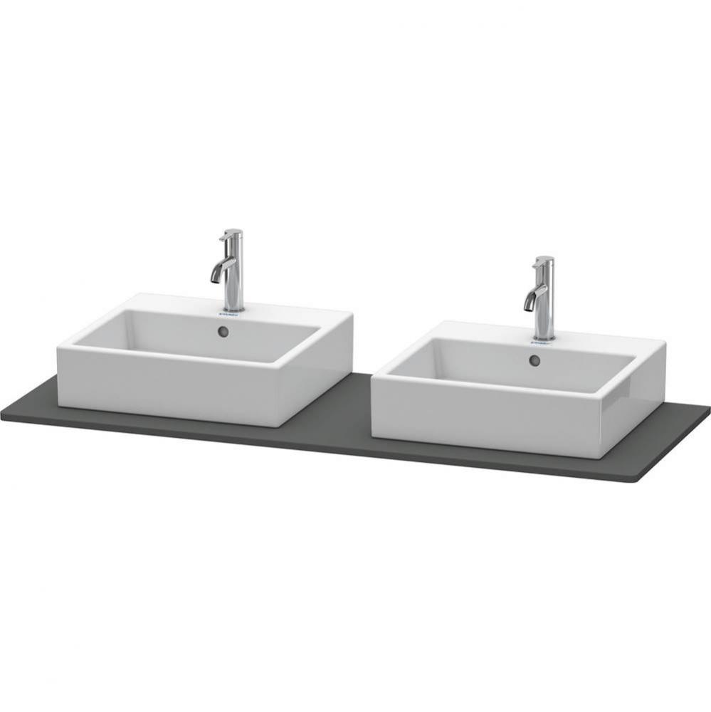 Duravit XSquare Console with Two Sink Cut-Outs Graphite