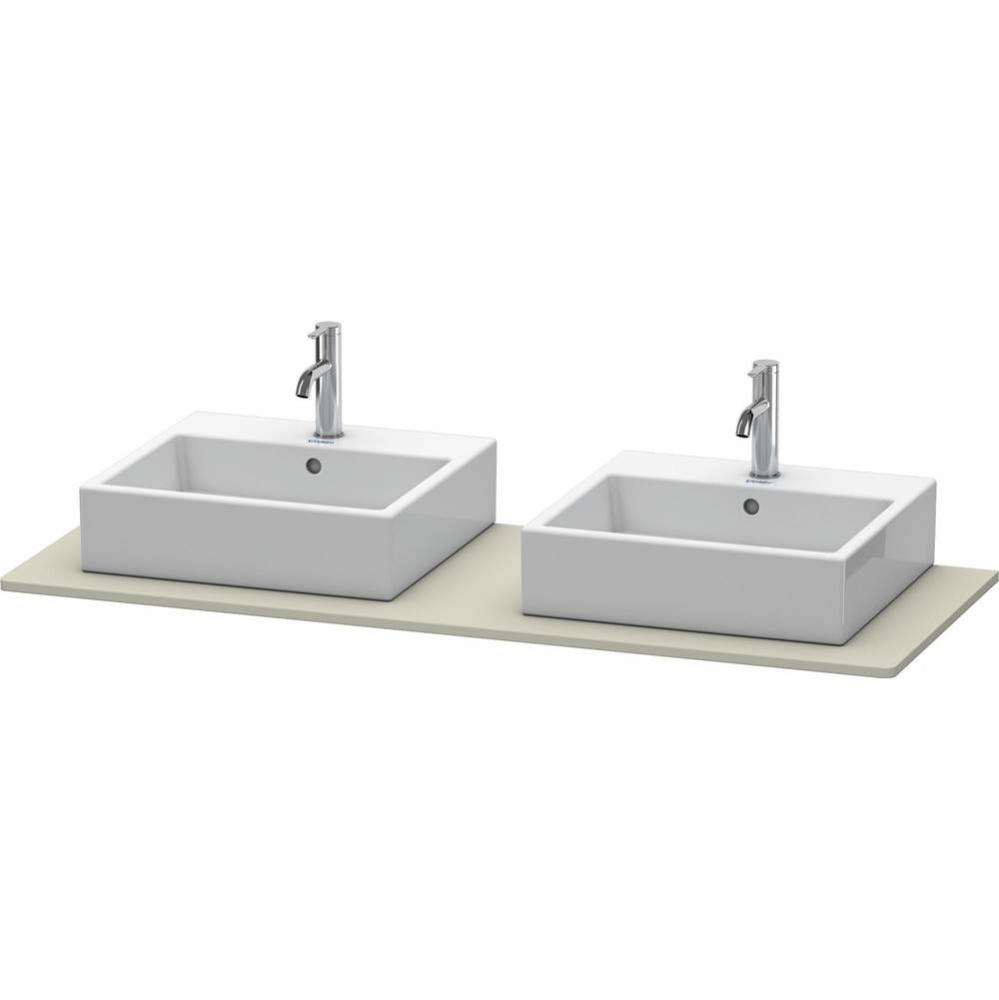 Duravit XSquare Console with Two Sink Cut-Outs Taupe