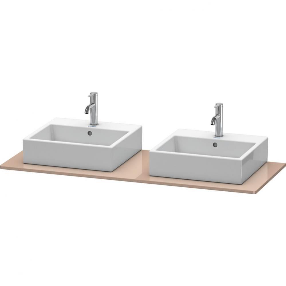 Duravit XSquare Console with Two Sink Cut-Outs Cappuccino