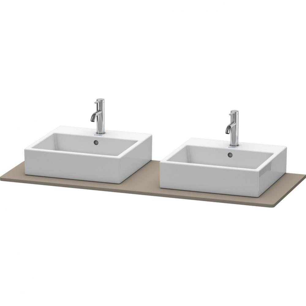 Duravit XSquare Console with Two Sink Cut-Outs Flannel Gray