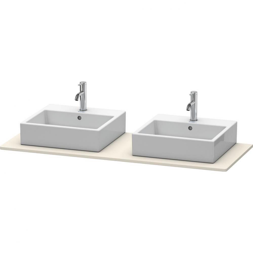 Duravit XSquare Console with Two Sink Cut-Outs Taupe