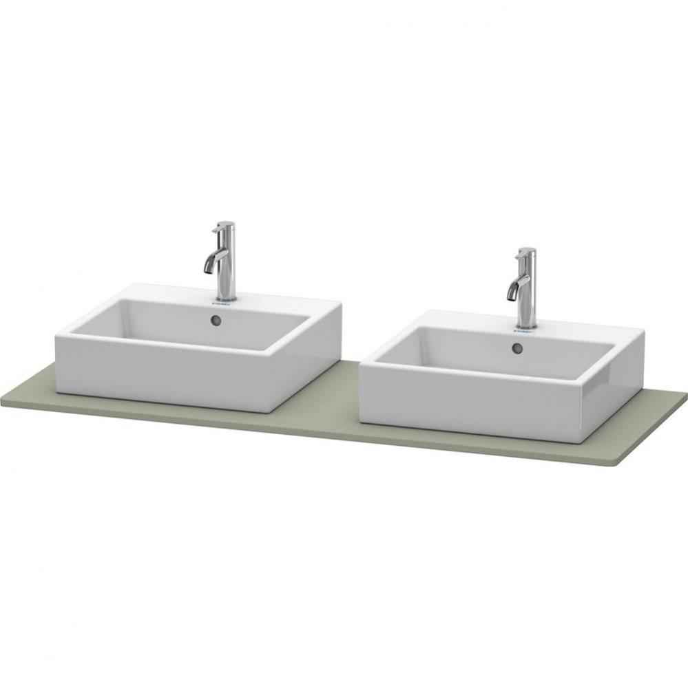 Duravit XSquare Console with Two Sink Cut-Outs Stone Gray