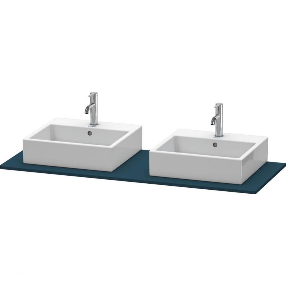 Duravit XSquare Console with Two Sink Cut-Outs Midnight Blue