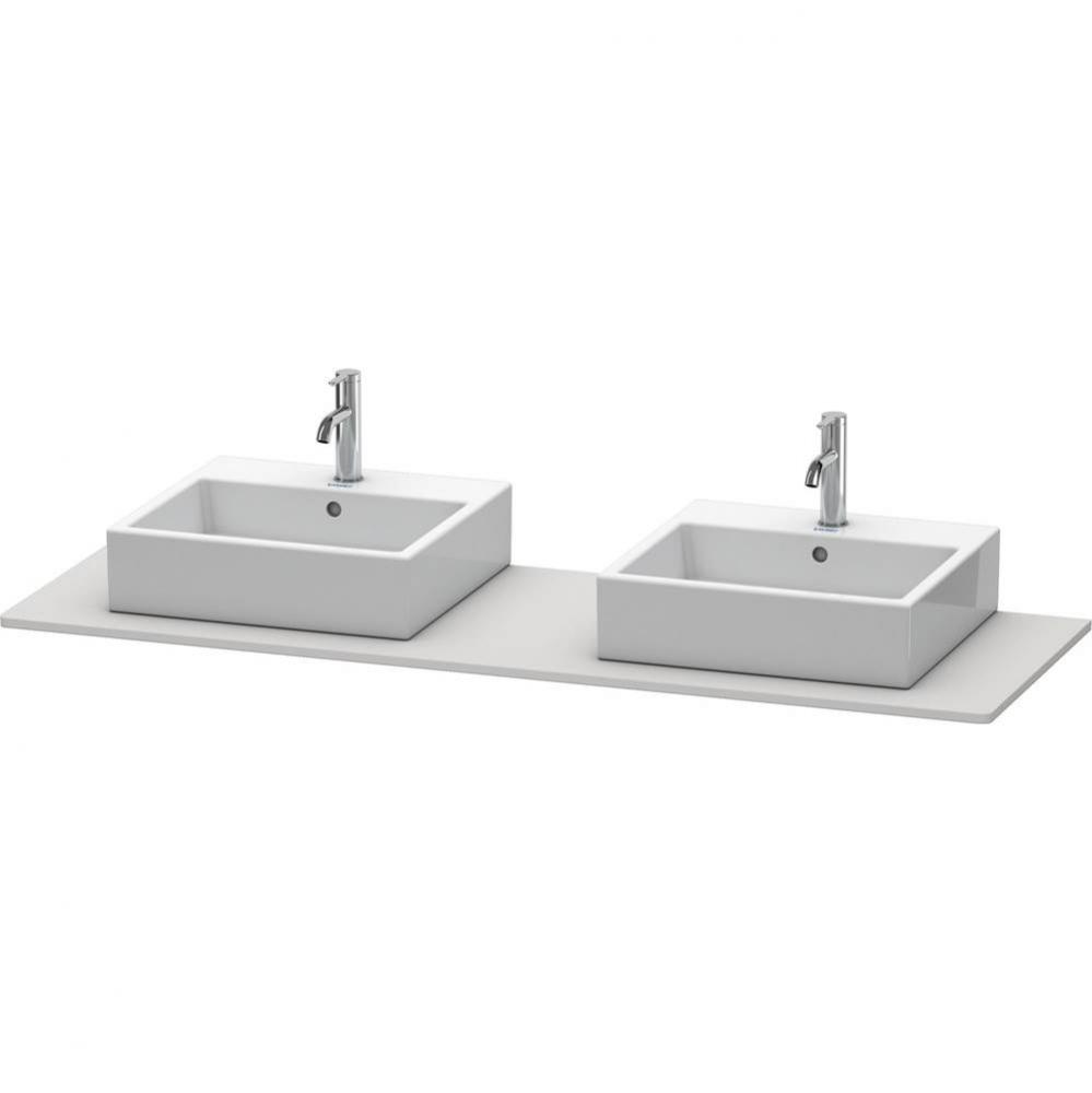 Duravit XSquare Console with Two Sink Cut-Outs Nordic White