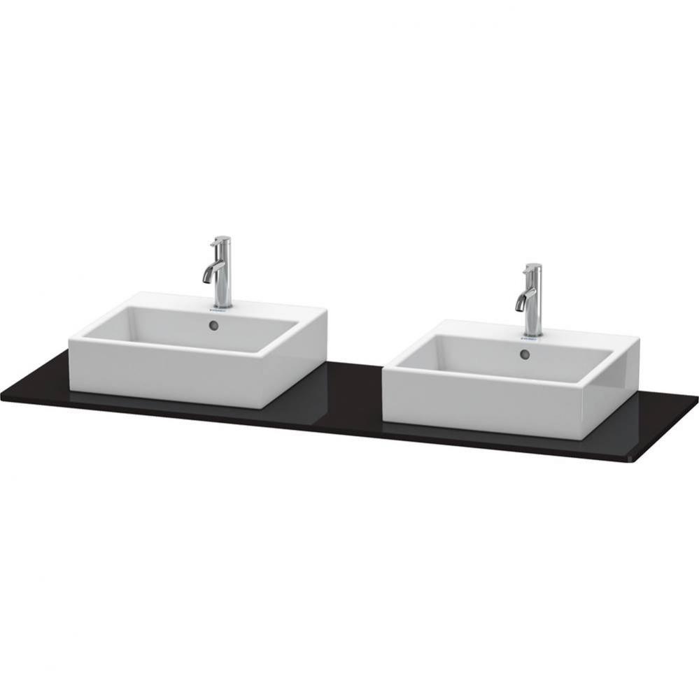 Duravit XSquare Console with Two Sink Cut-Outs Black