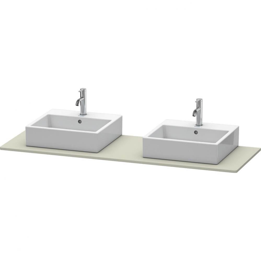 Duravit XSquare Console with Two Sink Cut-Outs Taupe