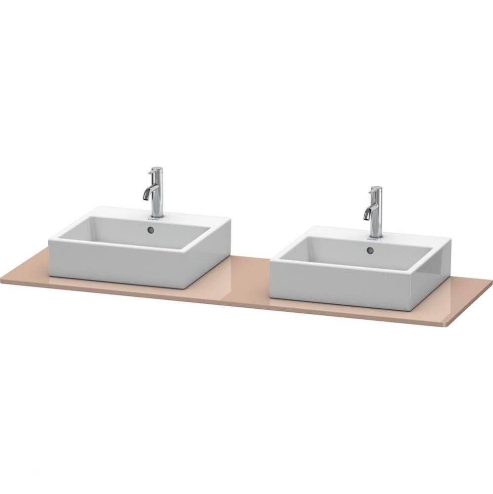 Duravit XSquare Console with Two Sink Cut-Outs Cappuccino