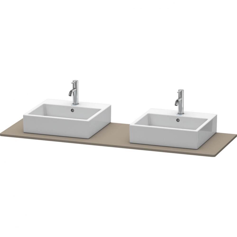 Duravit XSquare Console with Two Sink Cut-Outs Flannel Gray